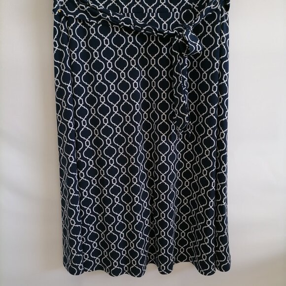 Charter Club Womens Blue Geometric Print Old Money Fit & Flare Dress Size 1X - Picture 3 of 8